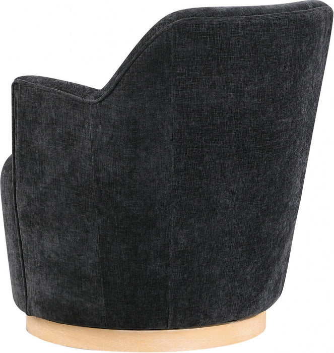 Clarita Chenille Fabric Swivel Accent Chair Black - 449Black - Vega Furniture