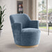 Clarita Chenille Fabric Swivel Accent Chair Blue - 449LtBlu - Vega Furniture