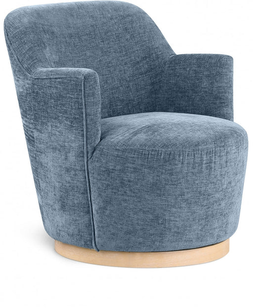 Clarita Chenille Fabric Swivel Accent Chair Blue - 449LtBlu - Vega Furniture