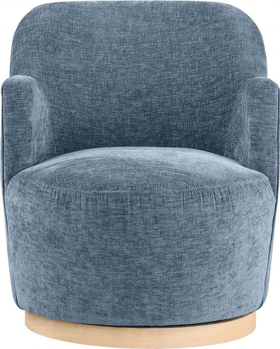 Clarita Chenille Fabric Swivel Accent Chair Blue - 449LtBlu - Vega Furniture