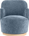 Clarita Chenille Fabric Swivel Accent Chair Blue - 449LtBlu - Vega Furniture