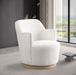 Clarita Chenille Fabric Swivel Accent Chair Cream - 449Cream - Vega Furniture