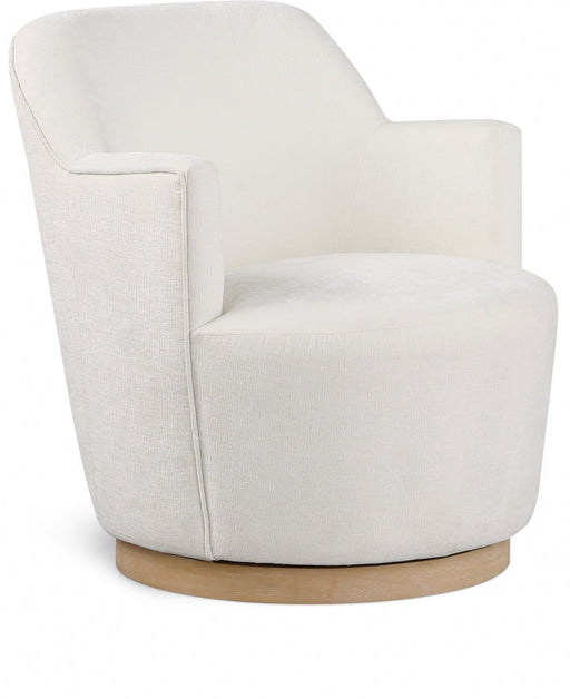 Clarita Chenille Fabric Swivel Accent Chair Cream - 449Cream - Vega Furniture