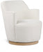 Clarita Chenille Fabric Swivel Accent Chair Cream - 449Cream - Vega Furniture