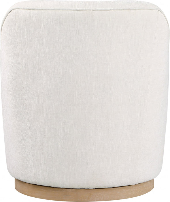 Clarita Chenille Fabric Swivel Accent Chair Cream - 449Cream - Vega Furniture