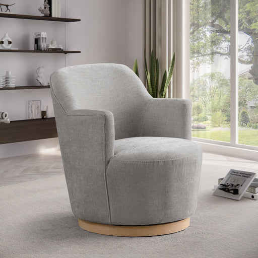 Clarita Chenille Fabric Swivel Accent Chair Grey - 449Grey - Vega Furniture