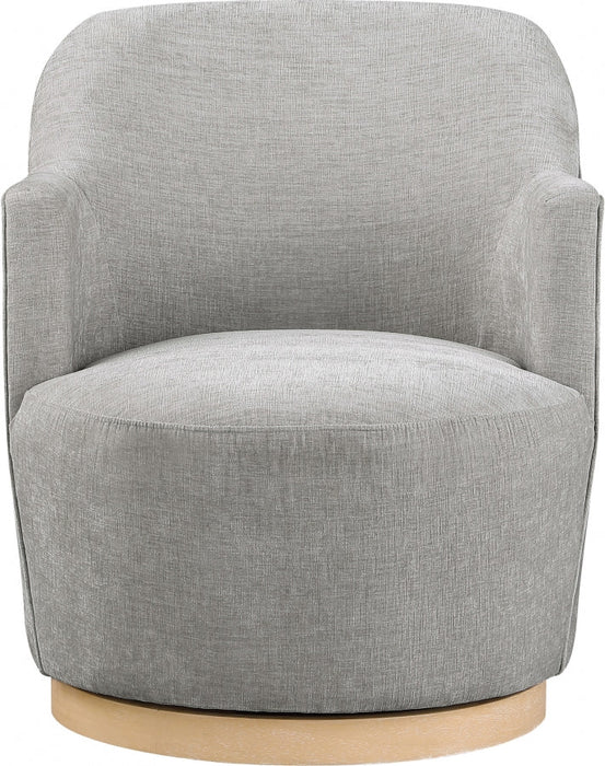 Clarita Chenille Fabric Swivel Accent Chair Grey - 449Grey - Vega Furniture