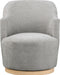 Clarita Chenille Fabric Swivel Accent Chair Grey - 449Grey - Vega Furniture