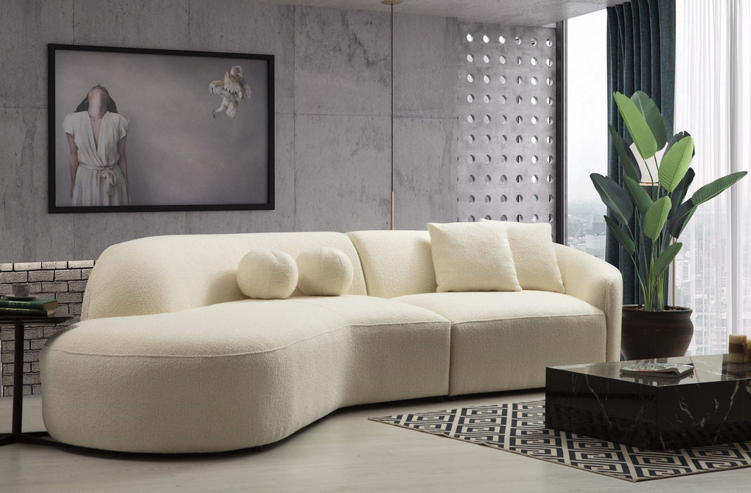 Cloe Ivory Boucle LAF Curved Sectional - CLOEBOUCLE-SECLAF - Vega Furniture