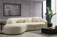 Cloe Ivory Boucle LAF Curved Sectional - CLOEBOUCLE-SECLAF - Vega Furniture