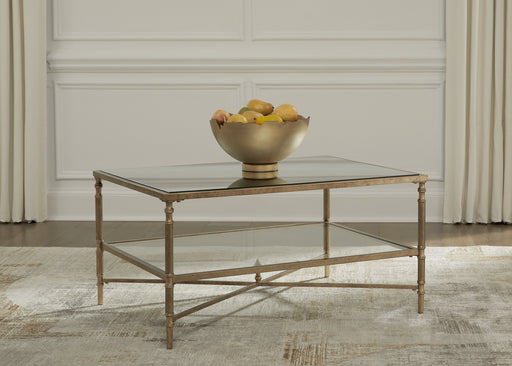 Cloverty Aged Gold Finish Coffee Table - T440-1 - Vega Furniture