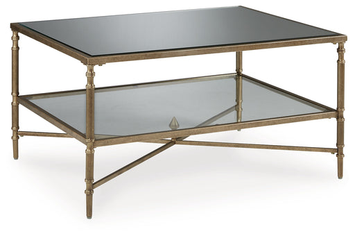 Cloverty Aged Gold Finish Coffee Table - T440-1 - Vega Furniture