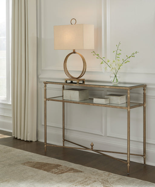 Cloverty Aged Gold Finish Sofa Table - T440-4 - Vega Furniture