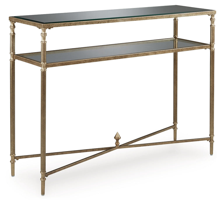 Cloverty Aged Gold Finish Sofa Table - T440-4 - Vega Furniture