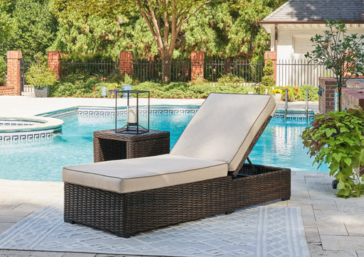 Coastline Bay Brown Outdoor Chaise Lounge with Cushion - P784-815 - Vega Furniture