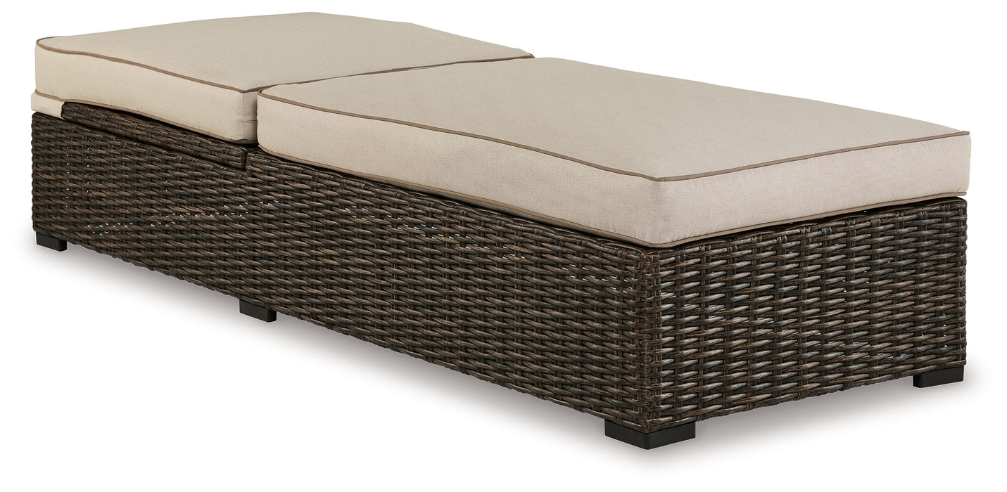 Coastline Bay Brown Outdoor Chaise Lounge with Cushion - P784-815 - Vega Furniture