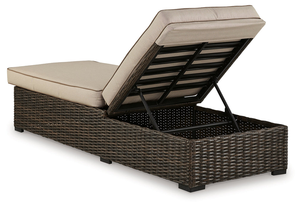 Coastline Bay Brown Outdoor Chaise Lounge with Cushion - P784-815 - Vega Furniture