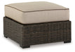 Coastline Bay Brown Outdoor Ottoman with Cushion - P784-814 - Vega Furniture