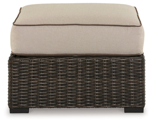 Coastline Bay Brown Outdoor Ottoman with Cushion - P784-814 - Vega Furniture
