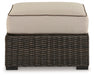 Coastline Bay Brown Outdoor Ottoman with Cushion - P784-814 - Vega Furniture