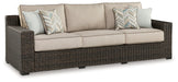 Coastline Bay Brown Outdoor Sofa with Cushion - P784-838 - Vega Furniture