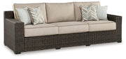 Coastline Bay Brown Outdoor Sofa with Cushion - P784-838 - Vega Furniture