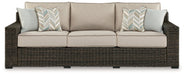 Coastline Bay Brown Outdoor Sofa with Cushion - P784-838 - Vega Furniture