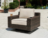 Coastline Bay Brown Outdoor Swivel Lounge with Cushion - P784-821 - Vega Furniture