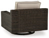 Coastline Bay Brown Outdoor Swivel Lounge with Cushion - P784-821 - Vega Furniture