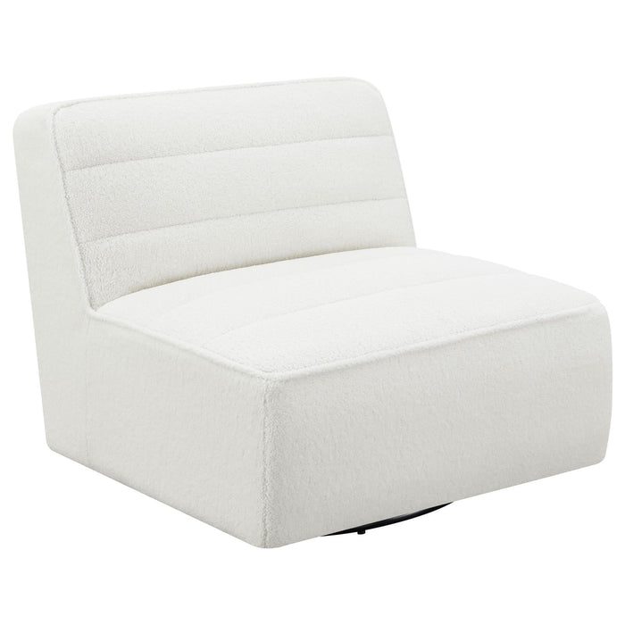 Cobie Natural Upholstered Swivel Armless Chair - 905723 - Vega Furniture