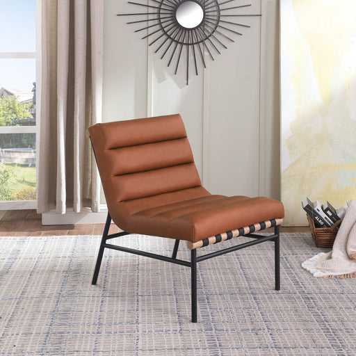 Cognac Burke Faux Leather Accent Chair - 411Cognac - Vega Furniture
