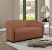 Cognac Mylah Polyester Fabric Loveseat - 675Cognac-L - Vega Furniture