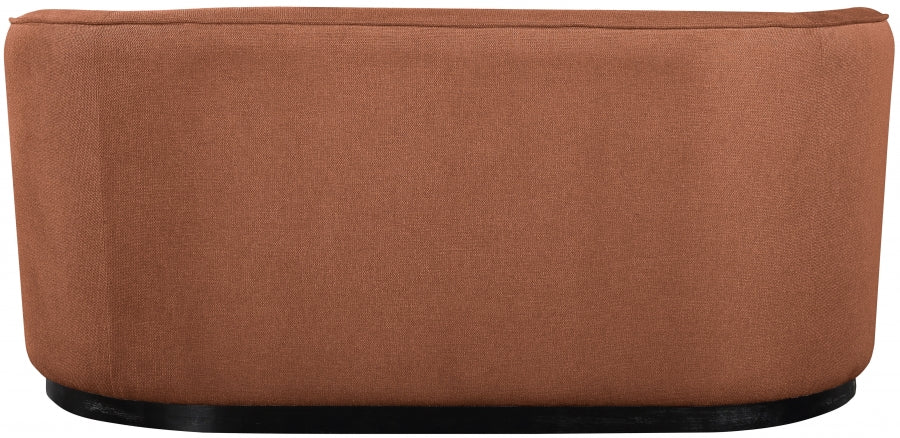 Cognac Mylah Polyester Fabric Loveseat - 675Cognac-L - Vega Furniture