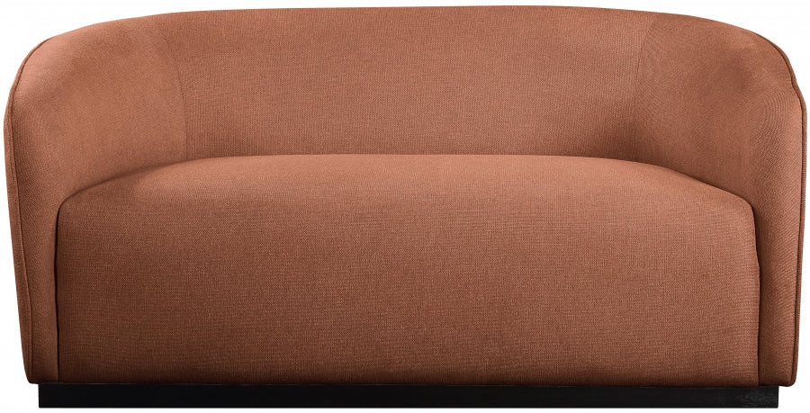 Cognac Mylah Polyester Fabric Loveseat - 675Cognac-L - Vega Furniture