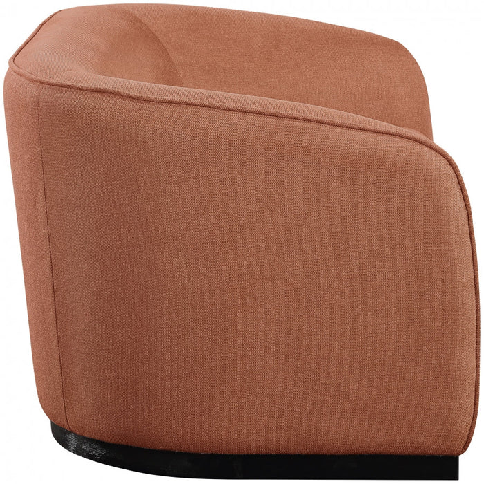 Cognac Mylah Polyester Fabric Loveseat - 675Cognac-L - Vega Furniture