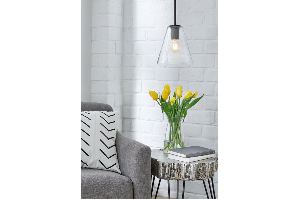 Collbrook Clear/Black Finish Pendant Light - L000678 - Vega Furniture