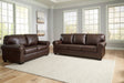 Colleton Dark Brown Leather Living Room Set - SET | 5210738 | 5210735 - Vega Furniture