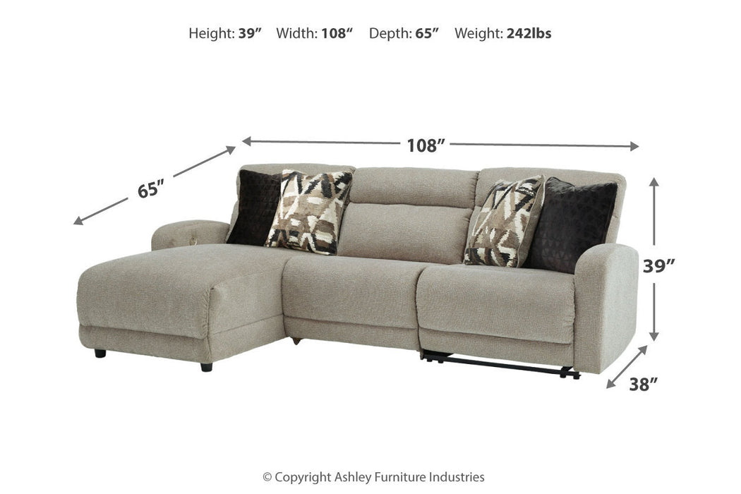 Colleyville Stone 3-Piece Power Reclining Sectional with Chaise - SET | 5440546 | 5440562 | 5440579 - Vega Furniture