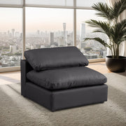 Comfy Faux Leather Armless Chair Black - 188Black-Armless - Vega Furniture