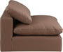 Comfy Faux Leather Armless Chair Brown - 188Brown-Armless - Vega Furniture