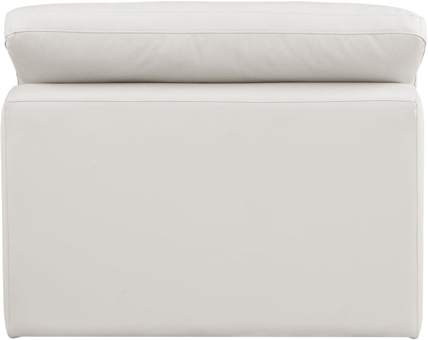 Comfy Faux Leather Armless Chair Cream - 188Cream-Armless - Vega Furniture