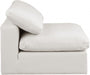 Comfy Faux Leather Armless Chair Cream - 188Cream-Armless - Vega Furniture