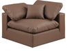 Comfy Faux Leather Corner Chair Brown - 188Brown-Corner - Vega Furniture
