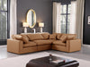 Comfy Faux Leather Sectional Cognac - 188Cognac-Sec4C - Vega Furniture