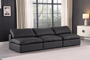 Comfy Faux Leather Sofa Black - 188Black-S117 - Vega Furniture