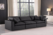 Comfy Faux Leather Sofa Black - 188Black-S119 - Vega Furniture