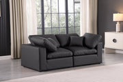 Comfy Faux Leather Sofa Black - 188Black-S80 - Vega Furniture