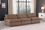 Comfy Faux Leather Sofa Brown - 188Brown-S117 - Vega Furniture