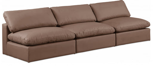 Comfy Faux Leather Sofa Brown - 188Brown-S117 - Vega Furniture