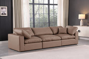 Comfy Faux Leather Sofa Brown - 188Brown-S119 - Vega Furniture
